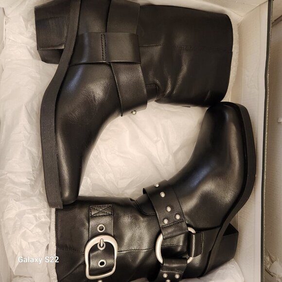 Arezzo "Kaia" Block Bootie Leather Biker style. NIB. Size 6 - Picture 11 of 12